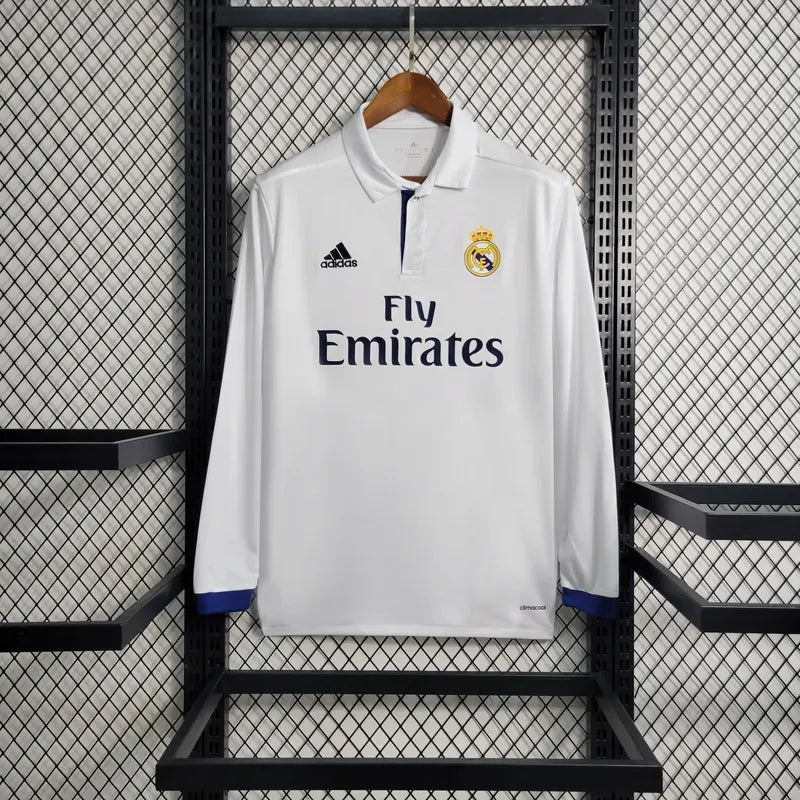 Retro Real Madrid 2016/17 Home Long Sleeve Jersey
