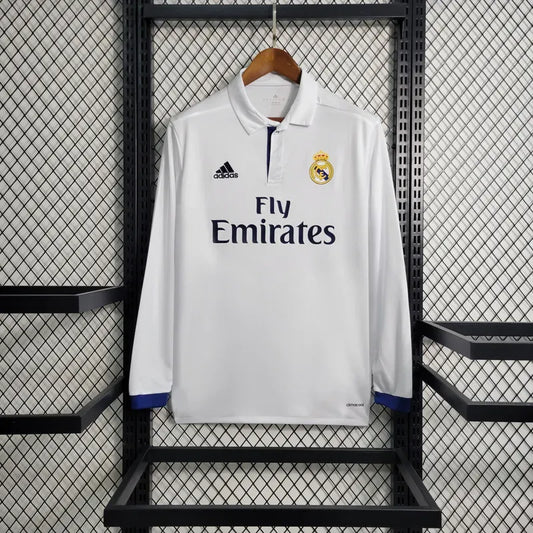 Retro Real Madrid 2016/17 Home Long Sleeve Jersey
