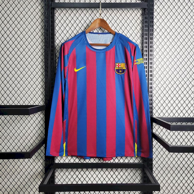 Retro Barcelona 2005/06 Home UCL Edition Long Sleeve Jersey