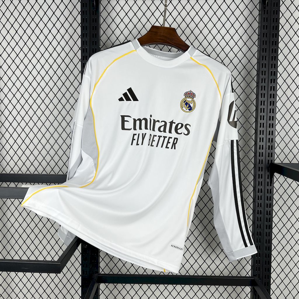 Real Madrid 2025/26 Home Long Sleeve Jersey