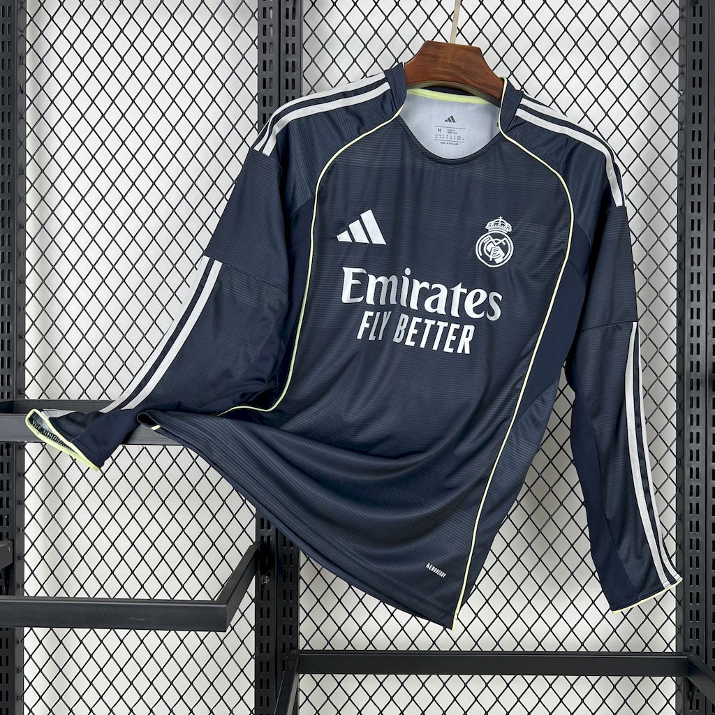 Real Madrid 2025/26 Away Long Sleeve Jersey