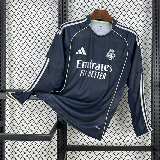 Real Madrid 2025/26 Away Long Sleeve Jersey