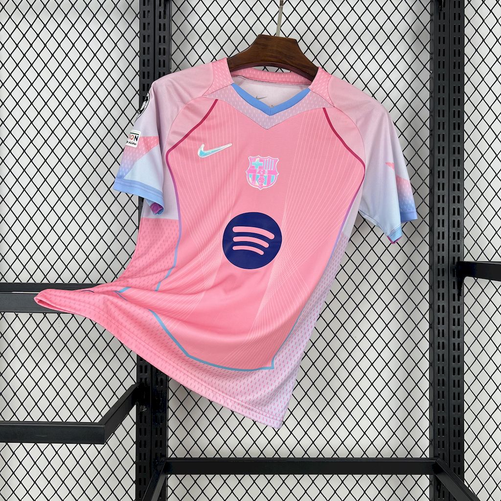 Barcelona 2025/26 pink special edition Jersey (With Champions League)