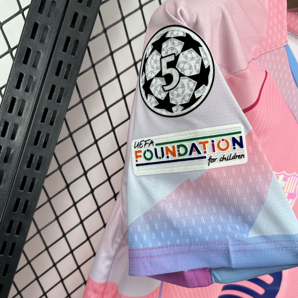 Barcelona 2025/26 pink special edition Jersey (With Champions League)