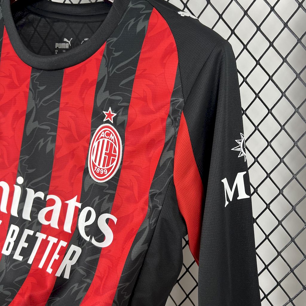 AC Milan 2025/26 Home Long Sleeve Jersey