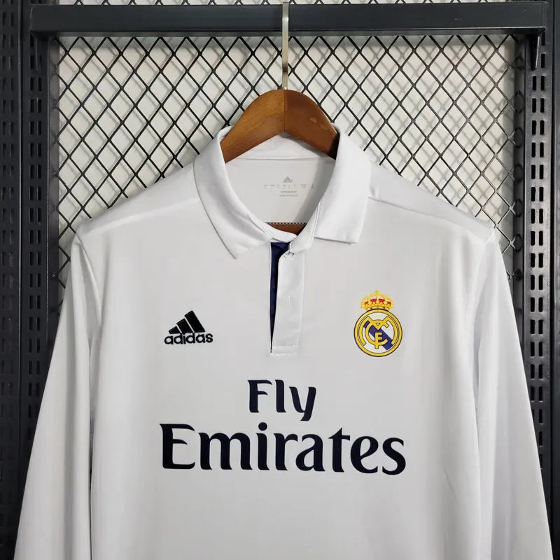 Retro Real Madrid 2016/17 Home Long Sleeve Jersey